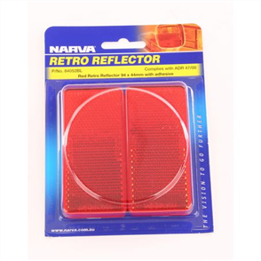 Reflector Rectangle Red 44 x 94mm - 2 Pce