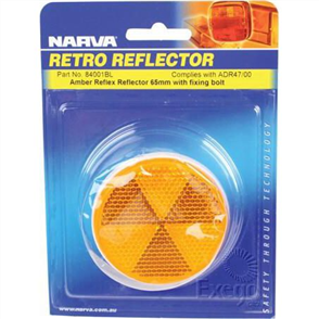 Reflector Round Amber 65mm - 2 Pce