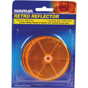 Reflector Round Amber 80mm - 50 Pce
