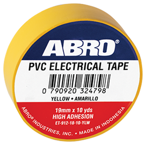 ABRO ELECTRICAL TAPE .12mmx18mmx10yds YELLOW