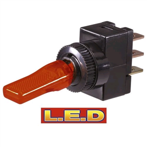 Toggle Switch Off/On SPST Red LED (Contacts Rated 20A @ 12V)