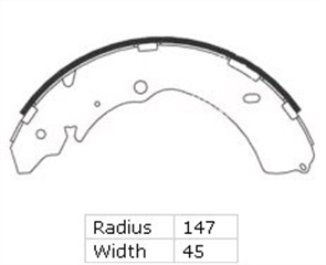 BRAKE SHOE REAR ISUZU D-MAX RODEO 02-  295 X 44MM