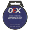 3mm Single Core Auto Cable Black 7M Roll